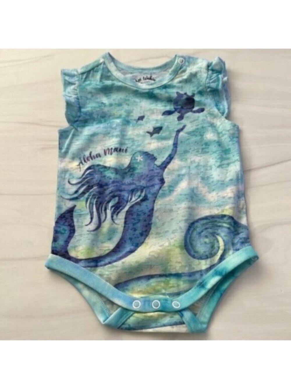 Kai Wahine Designs Aloha Mermaid Maui Hawaii Burnout Baby One Piece Size 6 Month